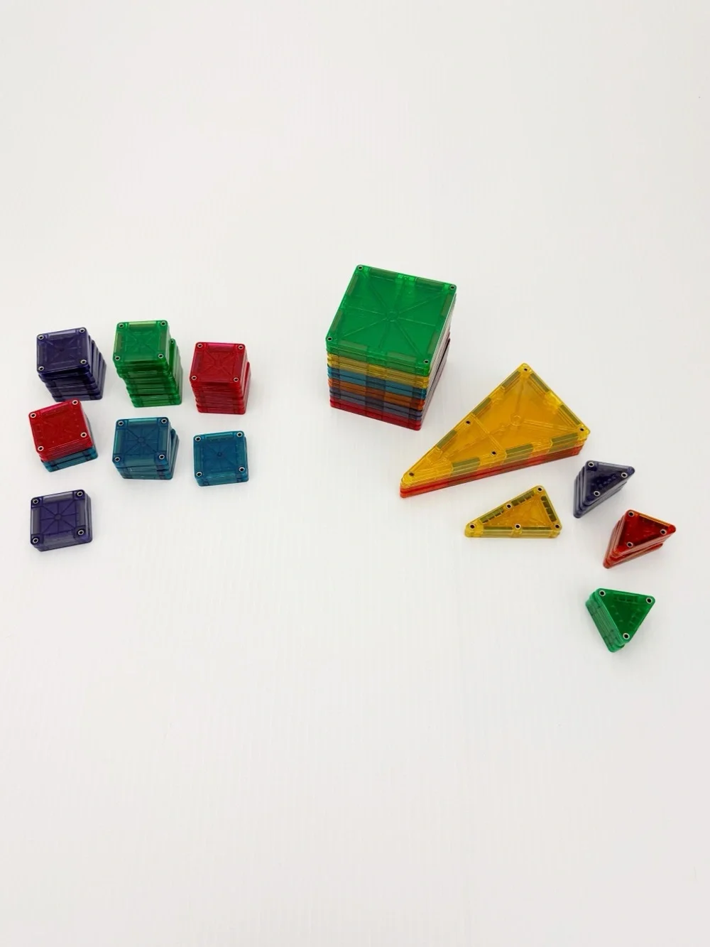 Genuine Magna-Tiles 62 Piece Lot Magnetic Building Blocks Square Triangle